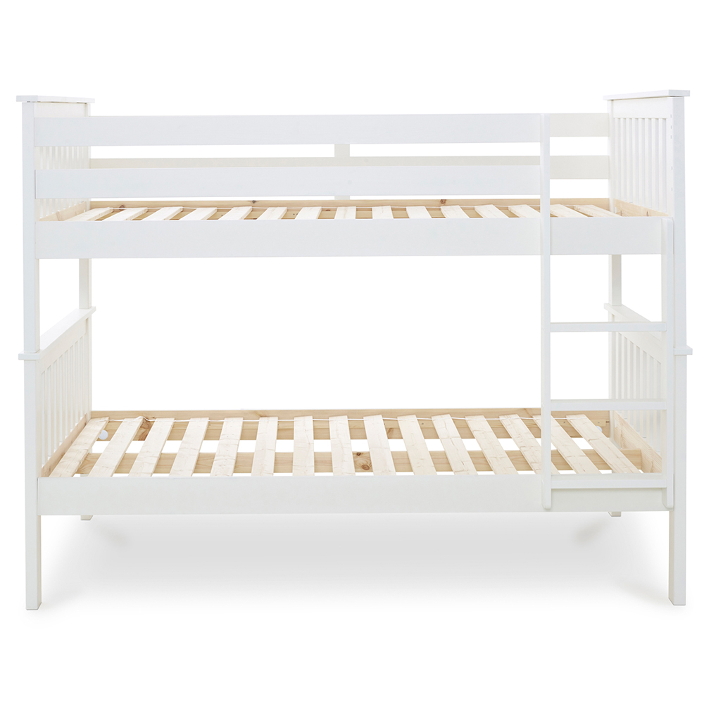 Oswego Wooden Bunk Bed With Ladder In White