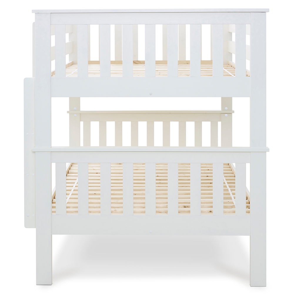 Oswego Wooden Bunk Bed With Ladder In White