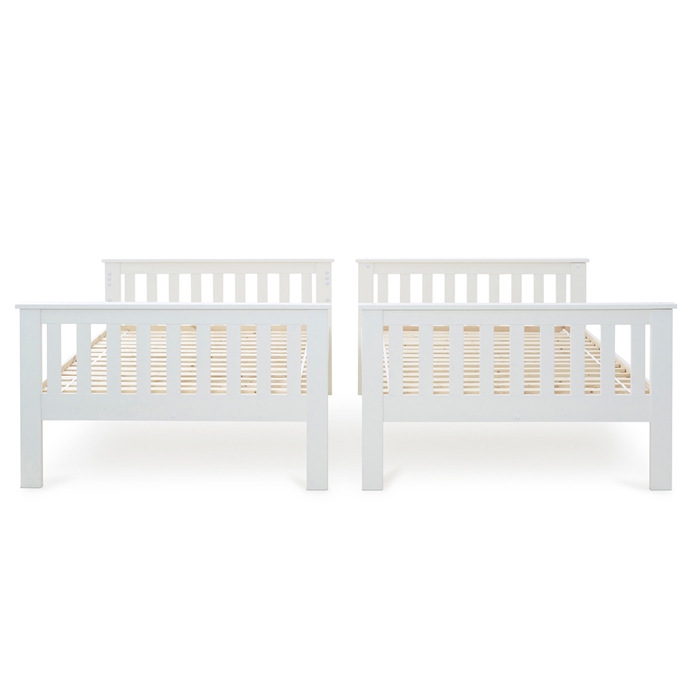 Oswego Wooden Bunk Bed With Ladder In White