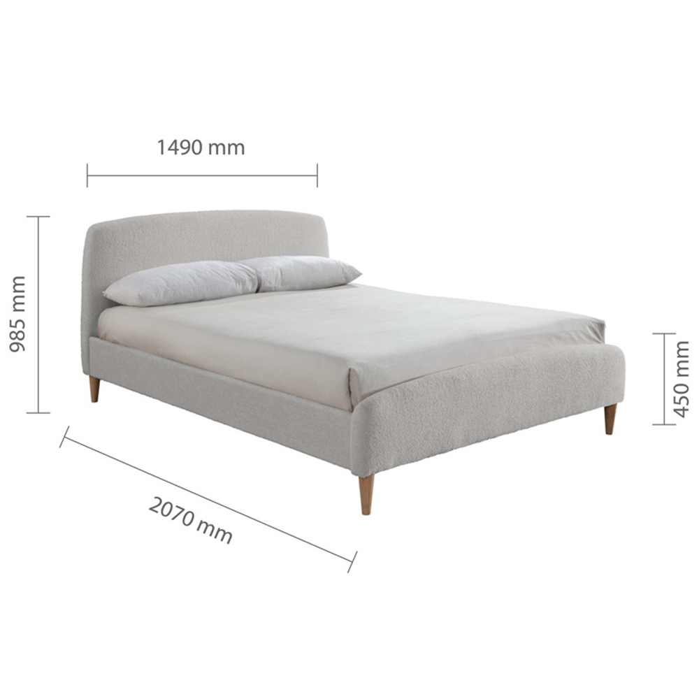Otaola Fabric Double Bed In Dove Grey