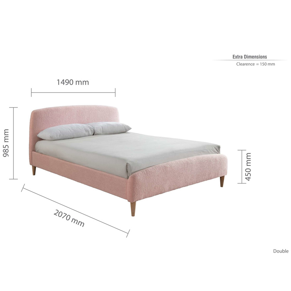 Otaola Fabric Double Bed In Pink