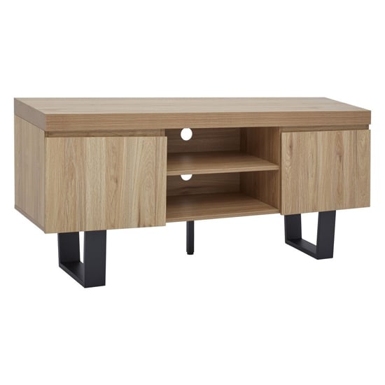 Product photograph of Otell Wooden Tv Stand With U-shaped Base In Natural from Furniture in Fashion