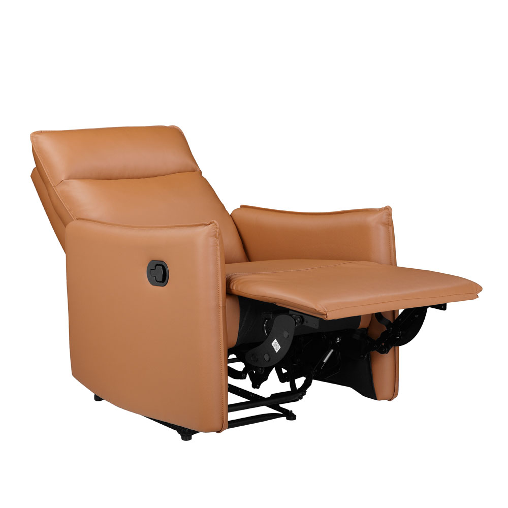 Otharo PU Leather 1 Seater Sofa in Cognac Brown