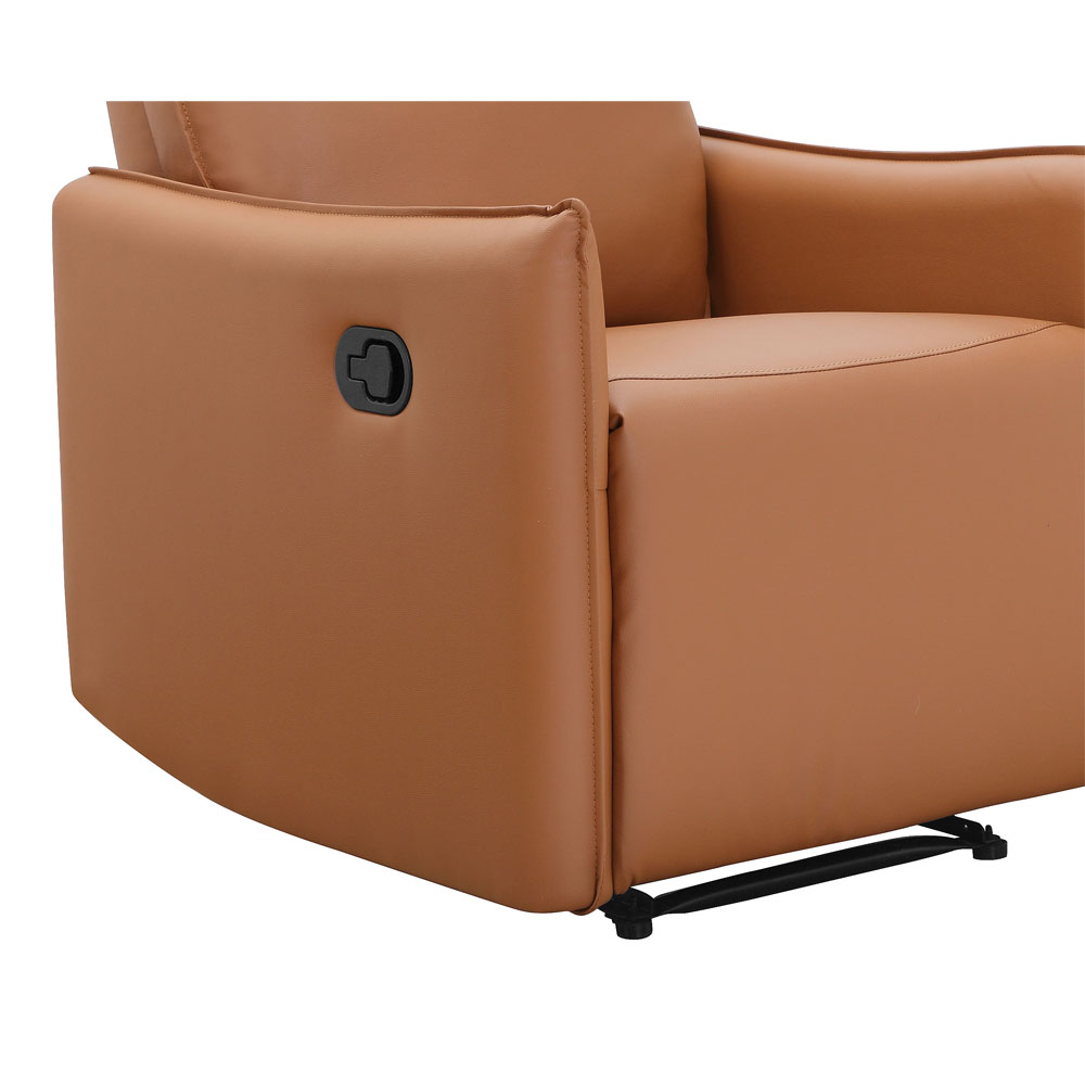 Otharo PU Leather 1 Seater Sofa in Cognac Brown