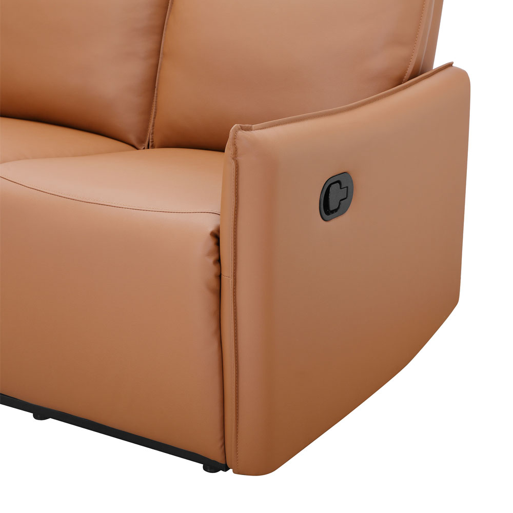 Otharo PU Leather 2 Seater Sofa in Cognac Brown
