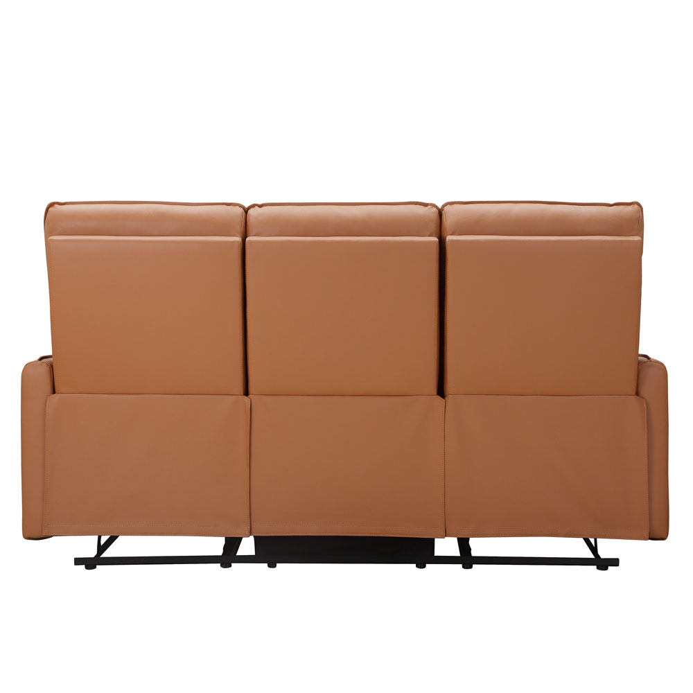 Otharo PU Leather 3 Seater Sofa in Cognac Brown