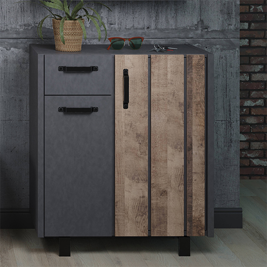 Read more about Otis hallway storage cabinet in matera and tobacco brown oak