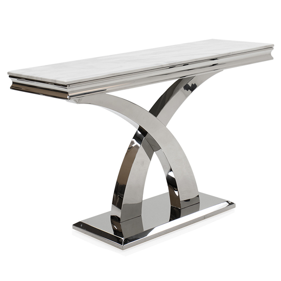 Ottava Marble Console Table With Metal Base In Bone White_1