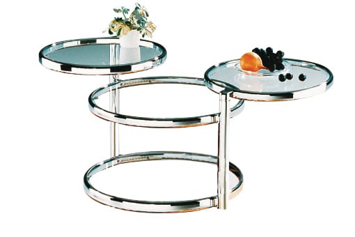 Ottawa Swivel Motion Gl Coffee Table In Chrome 64830 Ottawa Gl Coffee Table In Chrome With Swivel Motion