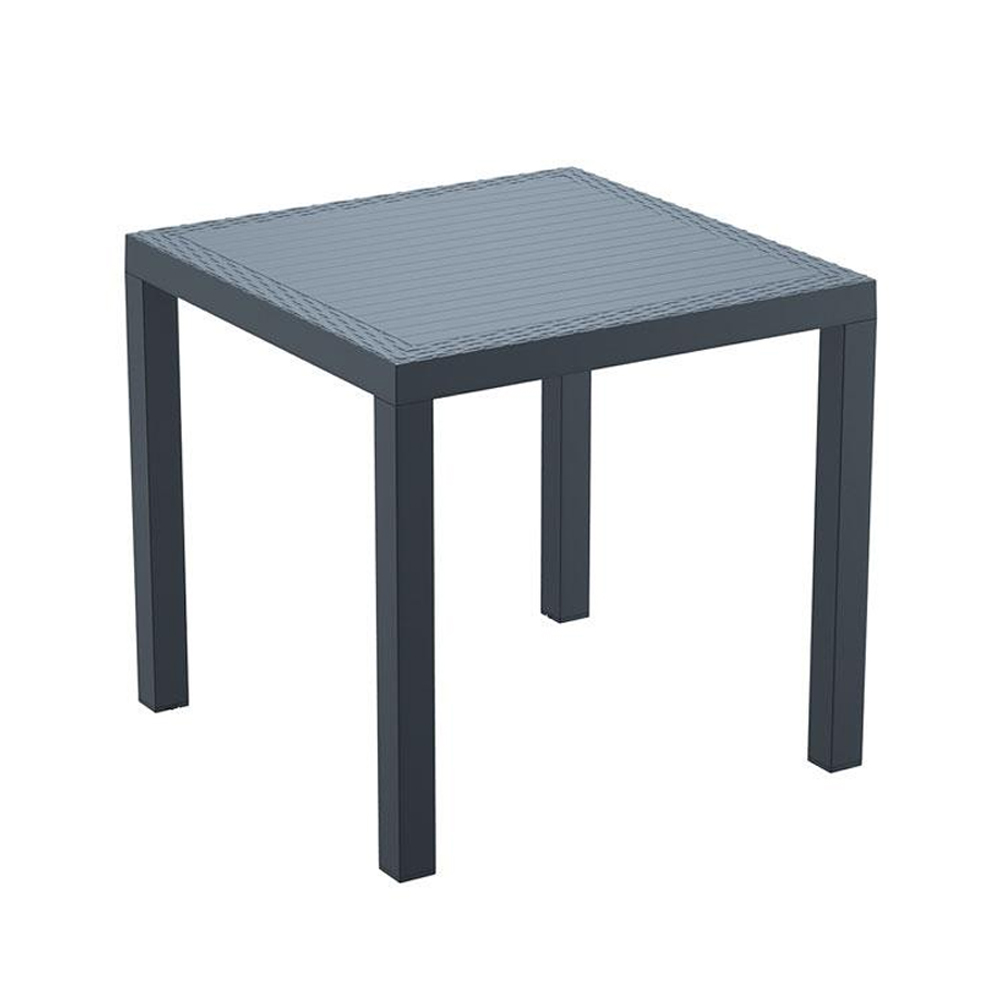 Ottawa Wicker Dining Table With Laporte 4 Chairs In Dark Grey