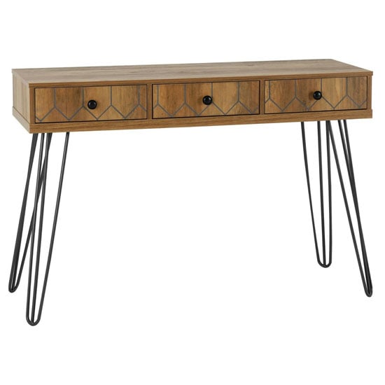 Otelia Wooden Console Table In Medium Oak Effect And Black_1