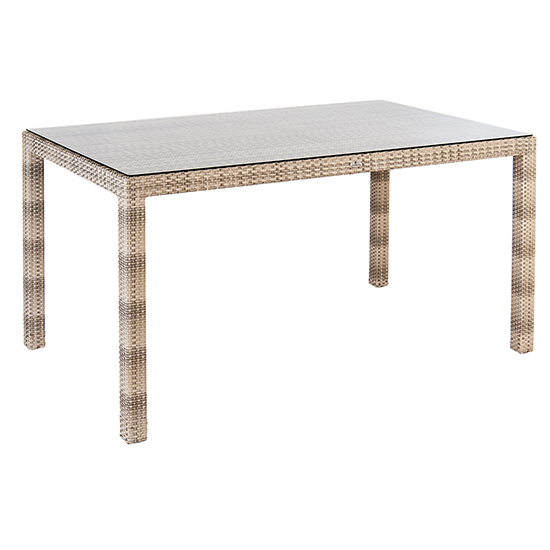 Photo of Ottery outdoor 1350mm glass top dining table in pearl