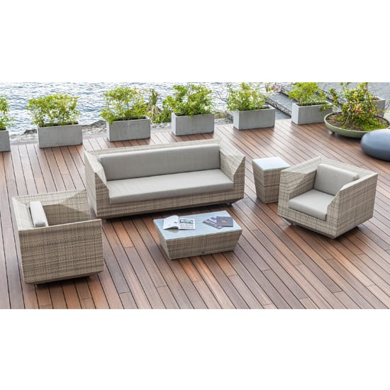 Read more about Ottery 3 seater sofa set with coffee and side table in pearl