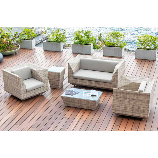 Ottery Outdoor Maldives Clear Glass Top Side Table In Pearl_2