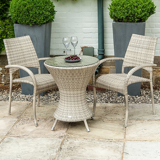 Ottery Outdoor Wave 600mm Glass Top Bistro Table In Pearl_3