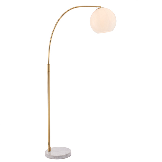 Otto Gloss White Glass Shade Floor Lamp In Brushed Brass_2