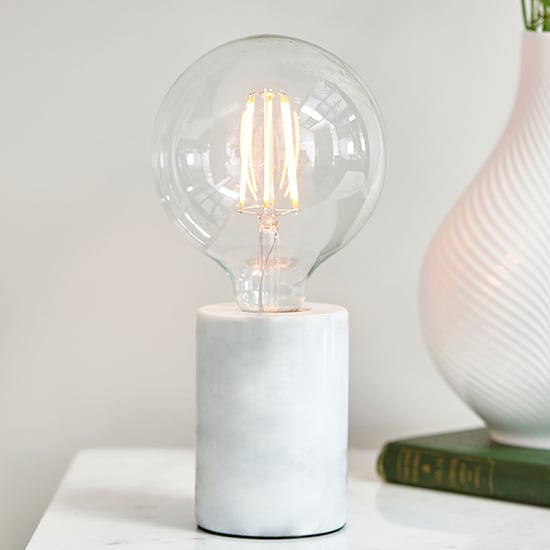 Otto Table Lamp With White Polished Marble Base