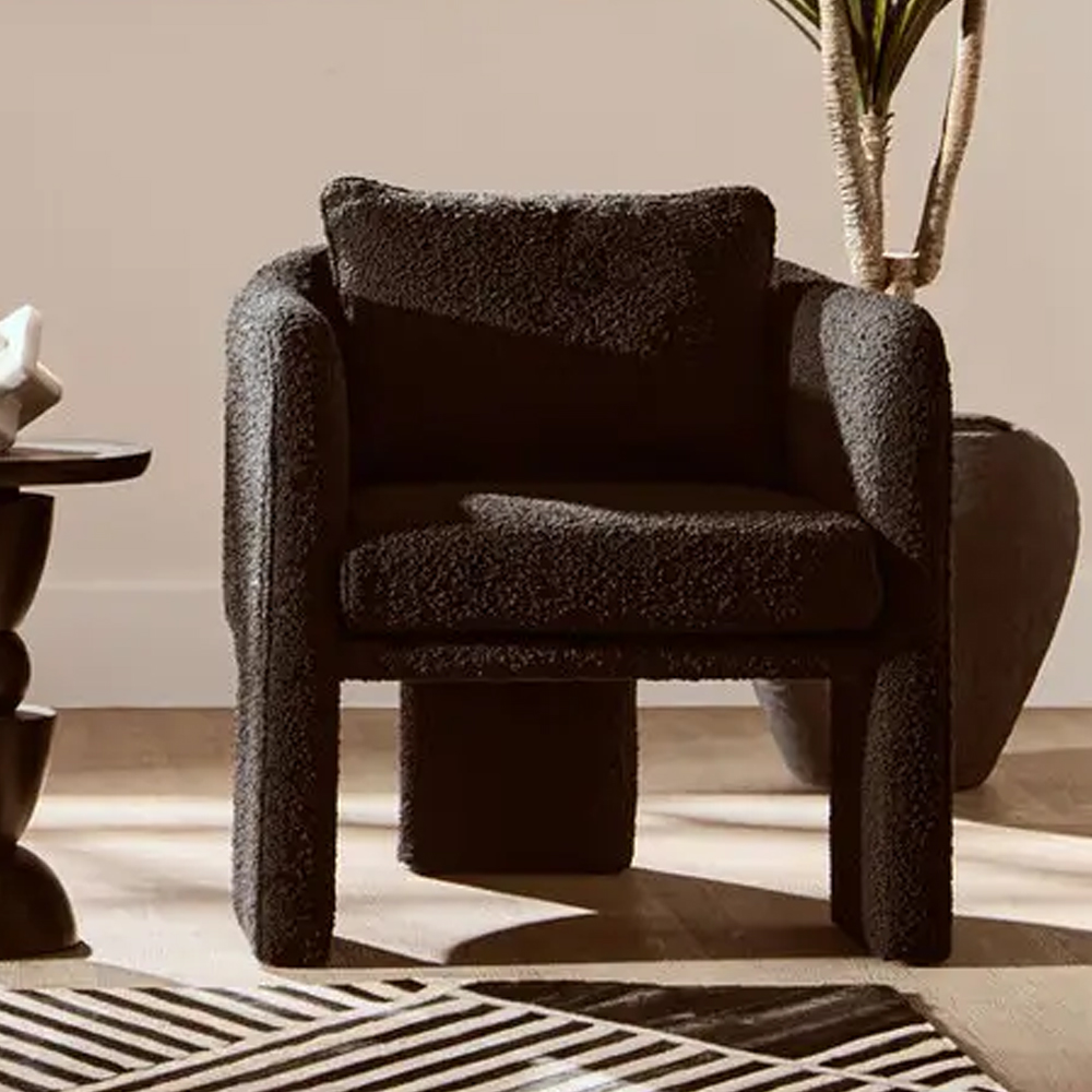 Ottumwa Fabric Accent Chair In Black