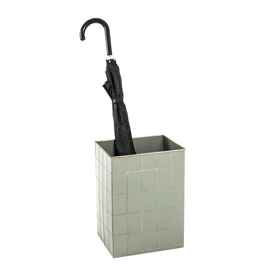 Photo of Ottumwa metal umbrella stand in gold and grey