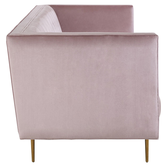 Otyliya Upholstered Velvet 3 Seater Sofa In Pink