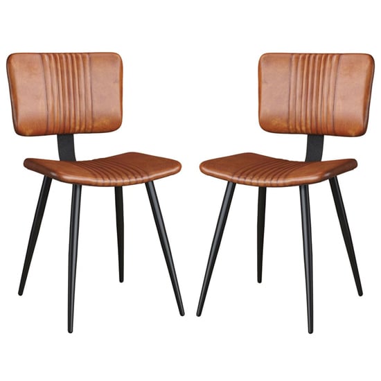 Read more about Oundle bruicato genuine leather dining chairs in pair
