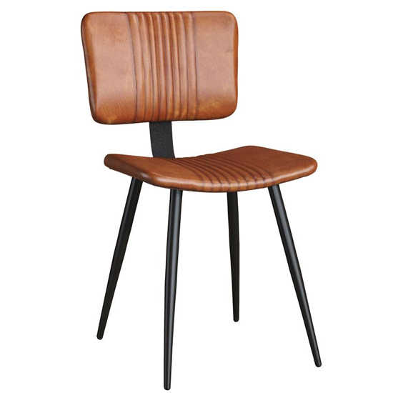 Product photograph of Oundle Genuine Leather Dining Chair In Bruicato from Furniture in Fashion