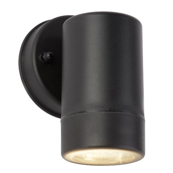 Outdoor 1 Light Cylinder Wall Bracket In Black