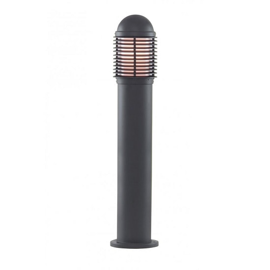 Outdoor Post Light 73cm In Black With Ridged Top