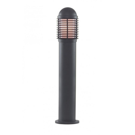 Photo of Outdoor post light 73cm in black with ridged top