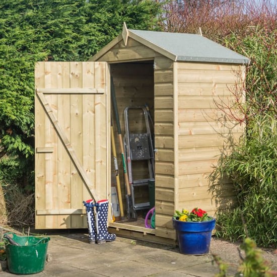 Product photograph of Outlane Wooden 4x3 Garden Shed In Natural Timber from Furniture in Fashion