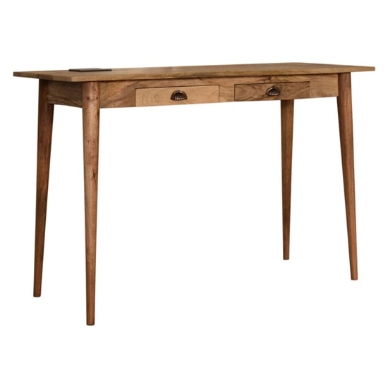 Photo of Ouzel wooden study desk in natural oak ish with cable access