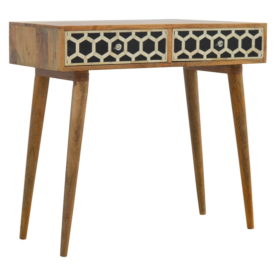 Read more about Ouzo wooden console table in bone inlay and oak