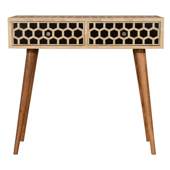 Ouzo Wooden Console Table In Oak Ish And Bone Inlay_2