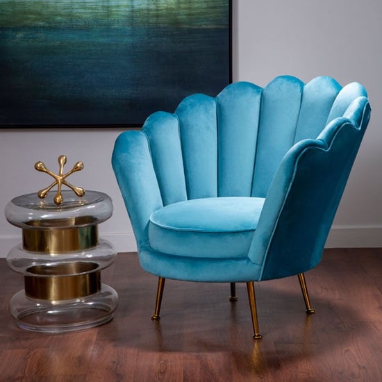 Ovaley Upholstered Velvet Accent Chair In Blue_2