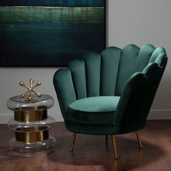 Ovaley Upholstered Velvet Accent Chair In Deep Green_2
