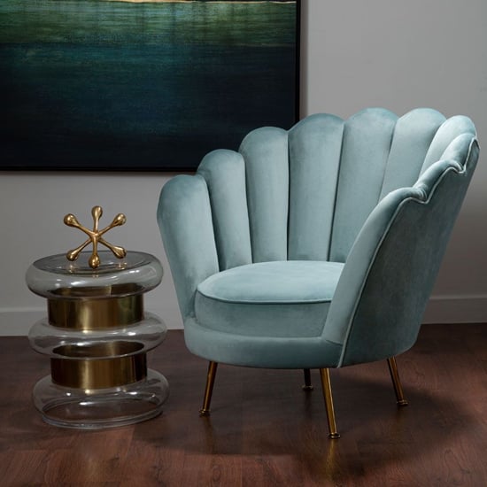 Ovaley Upholstered Velvet Accent Chair In Light Blue_2