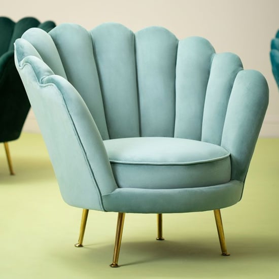 Ovaley Upholstered Velvet Accent Chair In Light Blue_1