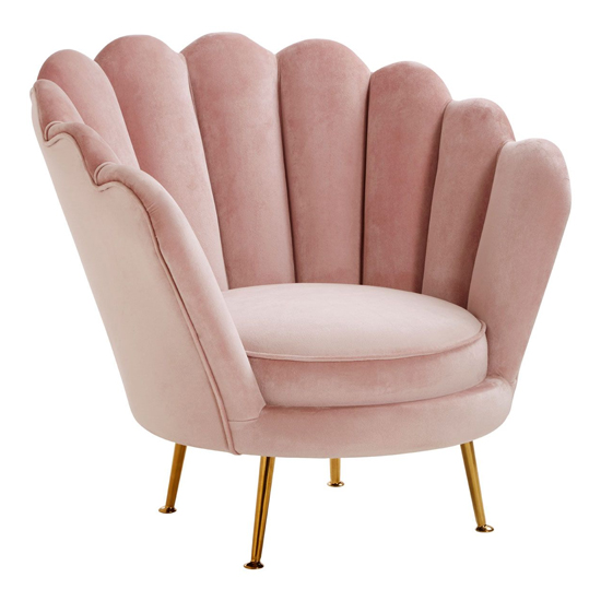 Ovaley Upholstered Velvet Accent Chair In Plush Pink_3