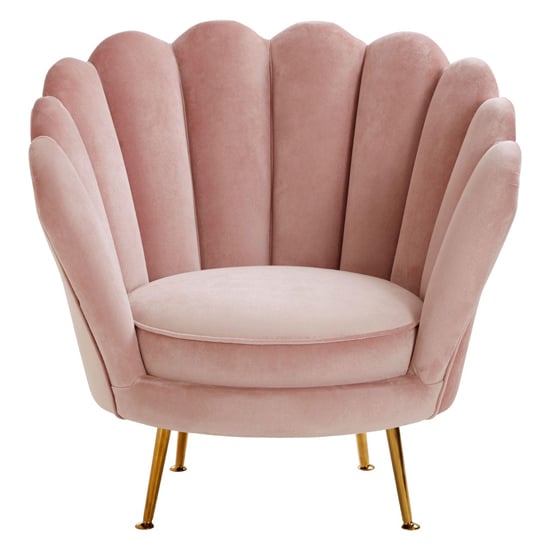 Ovaley Upholstered Velvet Accent Chair In Plush Pink_4