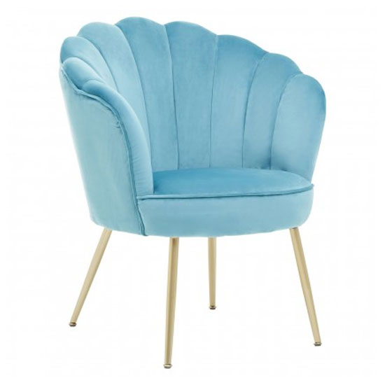 Ovaley Upholstered Velvet Accent Chair In Aqua Furniture in Fashion