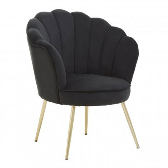 Product photograph of Ovaley Upholstered Velvet Accent Chair In Black from Furniture in Fashion