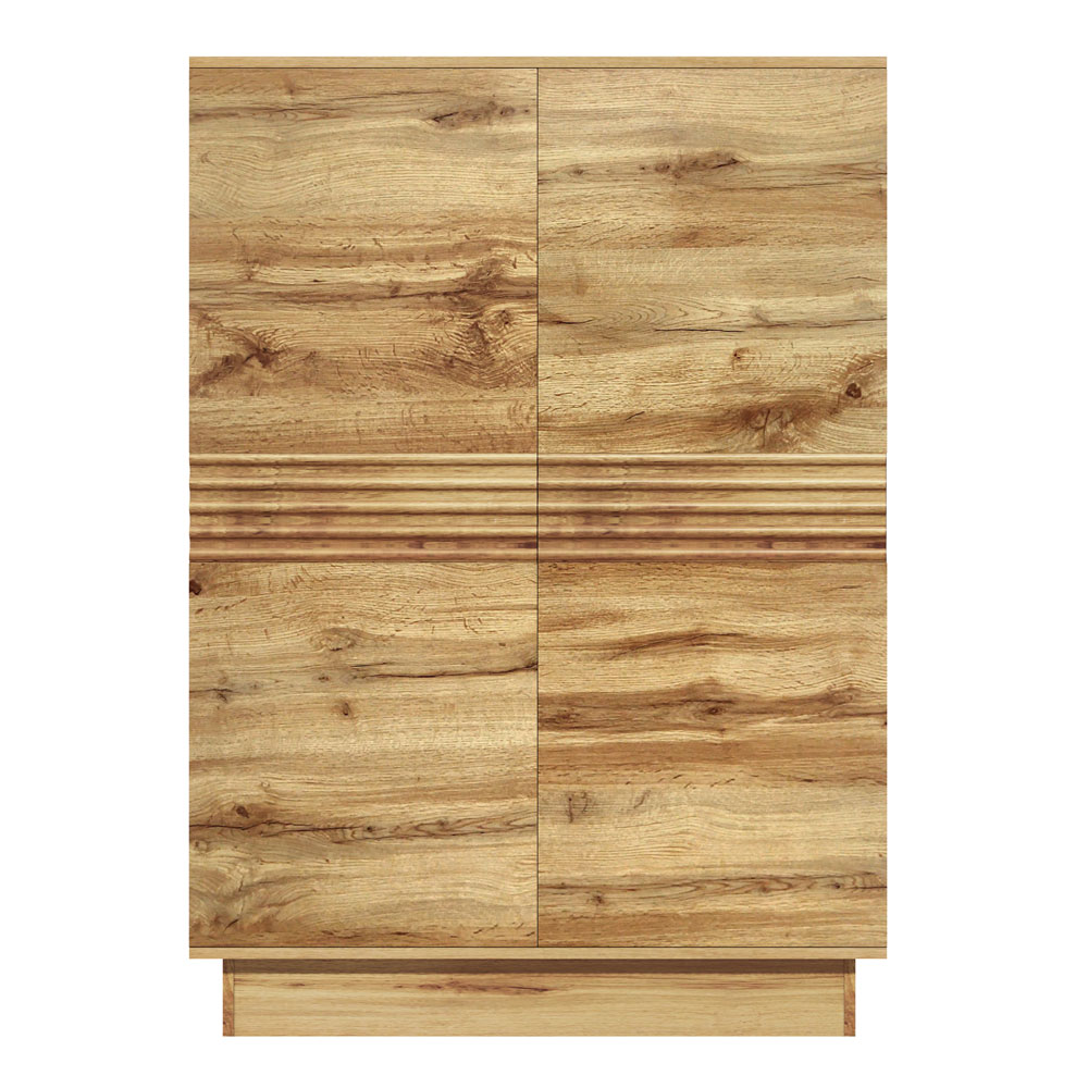 Ovarin Wooden Highboard with 2 Doors in Wotan Oak