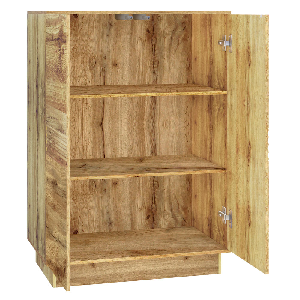 Ovarin Wooden Highboard with 2 Doors in Wotan Oak