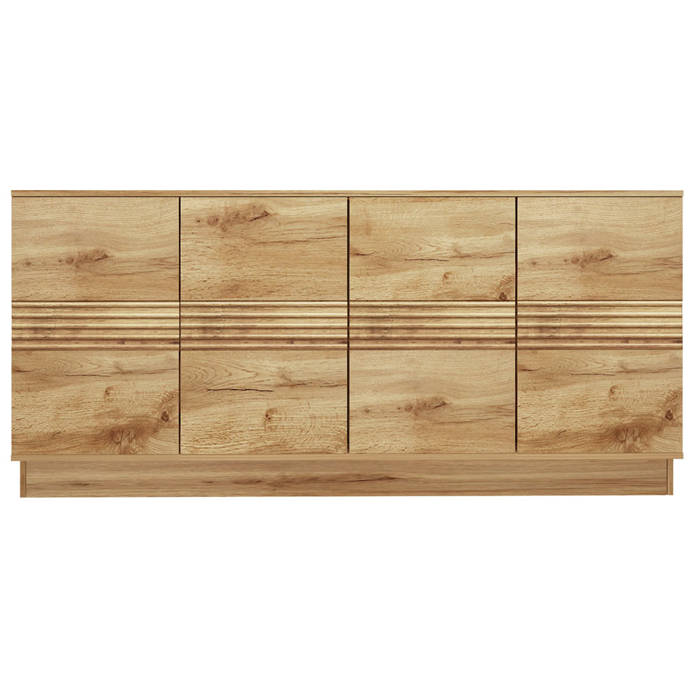 Ovarin Wooden Sideboard with 4 Doors in Wotan Oak