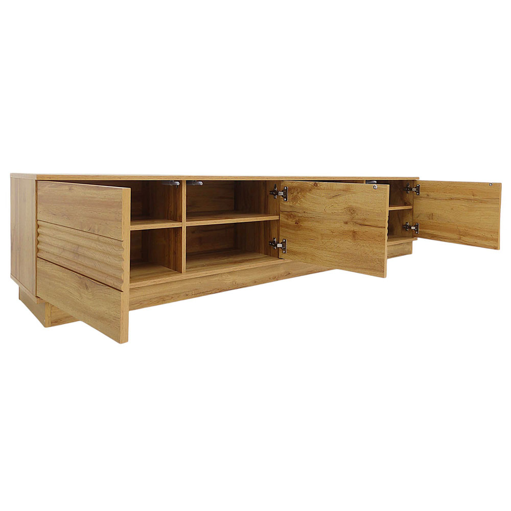 Ovarin Wooden TV Stand with 3 Doors in Wotan Oak