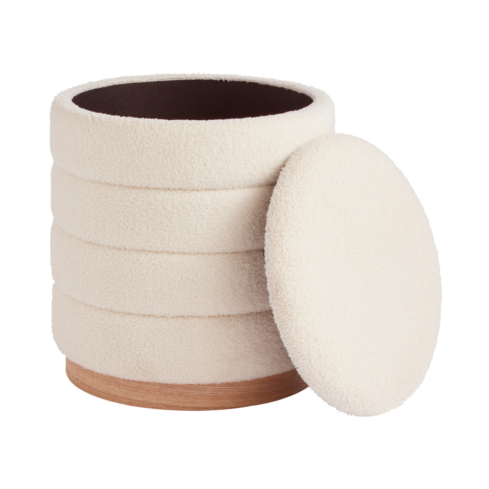 Ovario Fabric Storage Stool in Cream