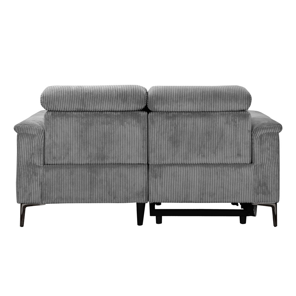Ovaris Fabric Electric Recliner 2 Seater Sofa in Grey