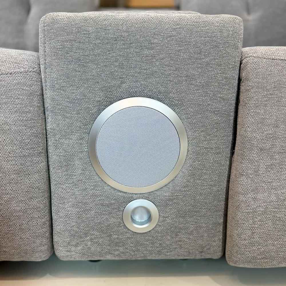 Ovaron Fabric Electric Recliner Corner Sofa in Grey