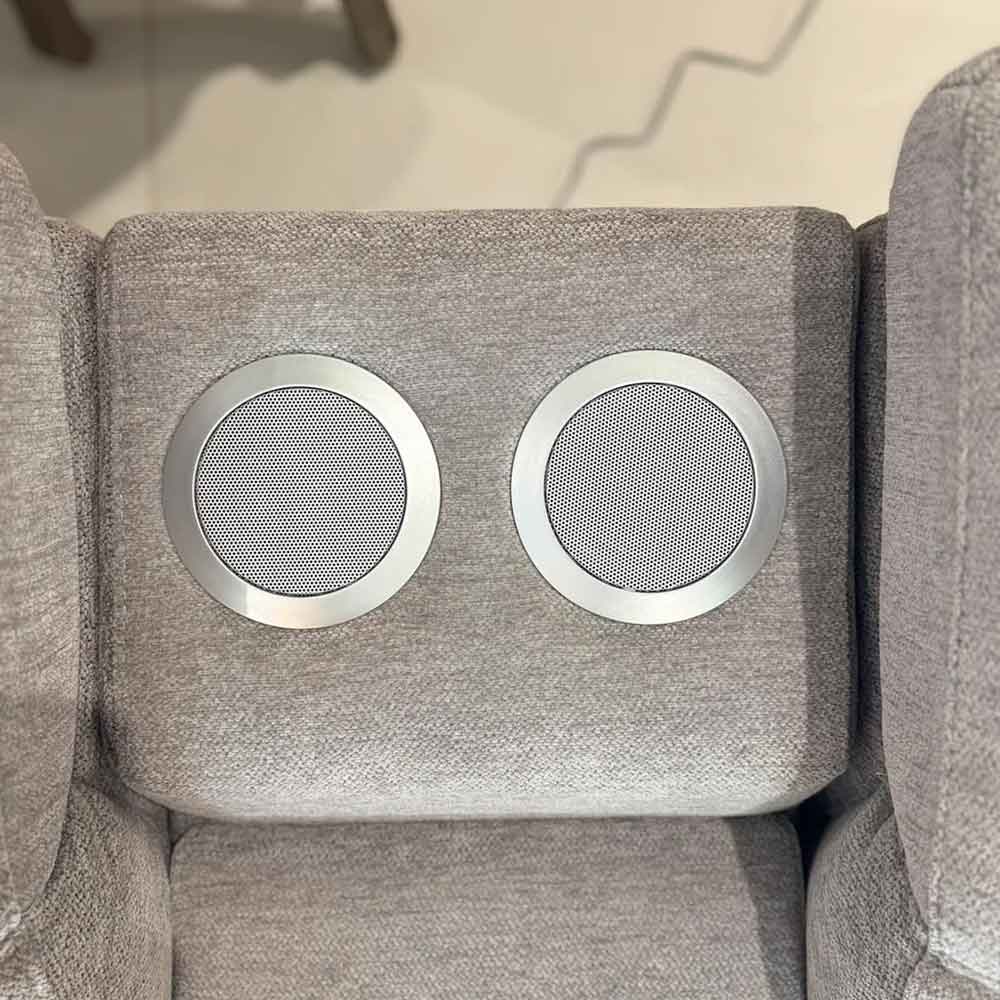 Ovaron Fabric Electric Recliner Corner Sofa in Grey