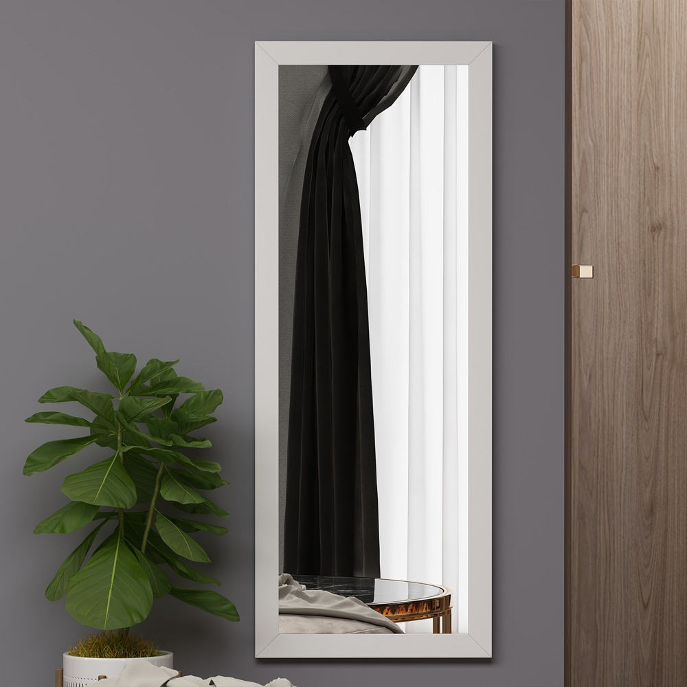 Ovea Pier Glass Wall Mirror with White Wooden Frame
